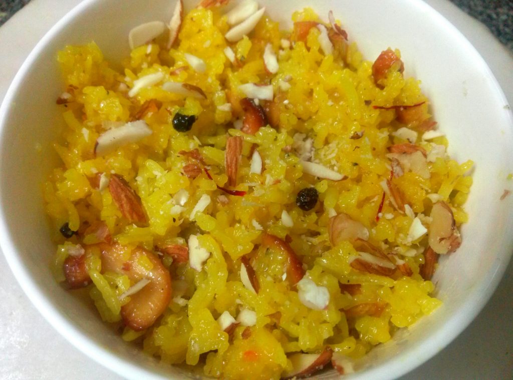 Basanti Pulao/Meethe Chawal/Beenaj Recipe