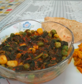 Palak Matar Corn Sabzi Recipe