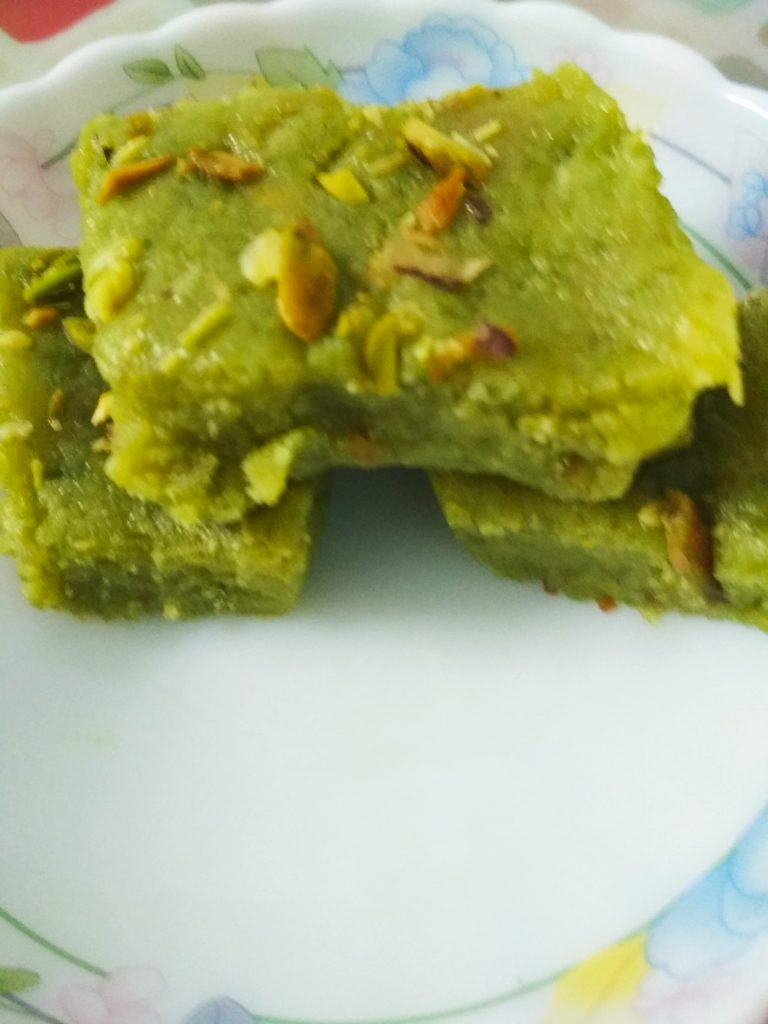 Green Peas And Pista Burfi Recipe