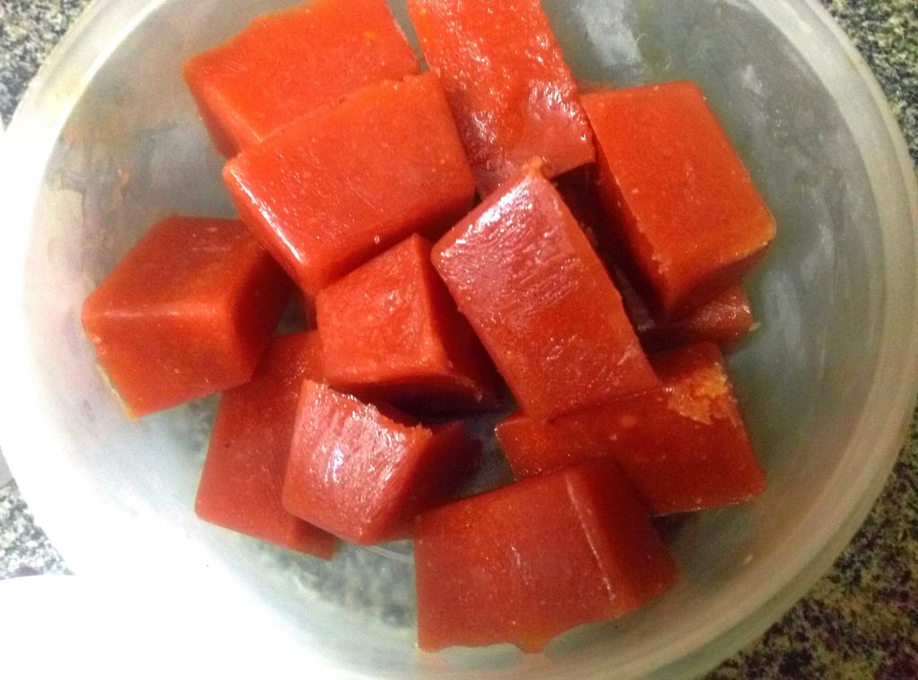 Frozen Tomato Puree Cubes Recipe