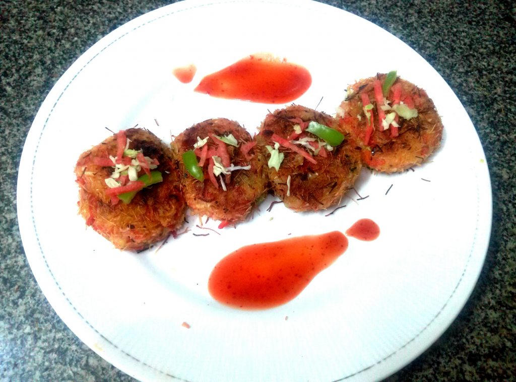 Sevai Nest Tikkis Recipe