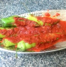 Farhali Bharwa Mirch With Tomato Gravy Recipe