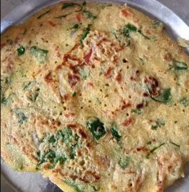 Sooji Besan Cheela With Veggies Recipe