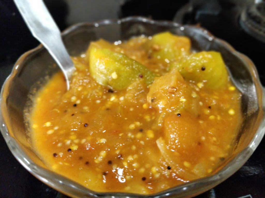 Brinjal Raw Mango Curry Recipe