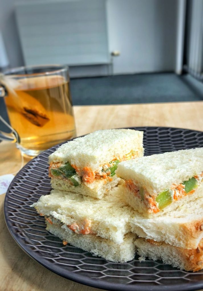 Veg Cream Cheese Sandwich Recipe