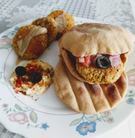 Hummus, Falafel With Pita Bread And Tahini Sauce Recipe