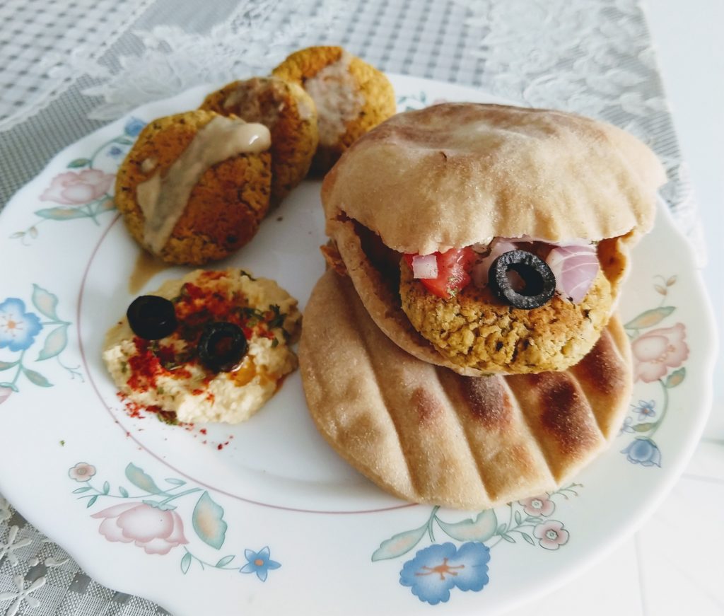 Hummus, Falafel With Pita Bread And Tahini Sauce Recipe