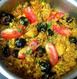 Stuffed Brinjal Veg Biryani Recipe