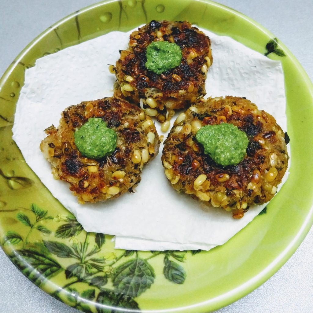 Phudina and Sprout Moong Cutlet Recipe