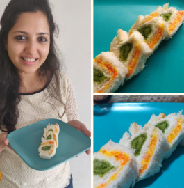 Pinwheel Sandwich | Tricolour Sandwich Recipe