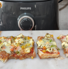 Bread Paneer Pizza | Paneer Pizza in Air Fryer Recipe