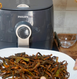 Kurkuri Bhindi | Kurkuri Bhindi in Air Fryer Recipe