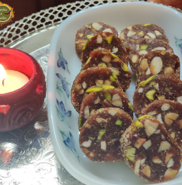 Khajur Roll | Date Roll | Khajur Dry Fruit Burfi Recipe