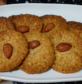 Almond Cookies | Oats Almond Cookies Recipe