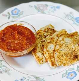 Uttapam with Tomato Chutney Recipe