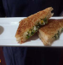 Paneer Corn Mint Sandwich Recipe