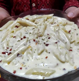 White Sauce Pasta | Pasta In White Sauce Recipe