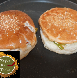 Tawa Chilli Paneer Burger Recipe