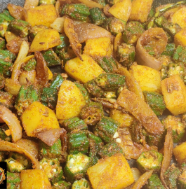 Pyaz Aloo Bhindi Sabzi Recipe