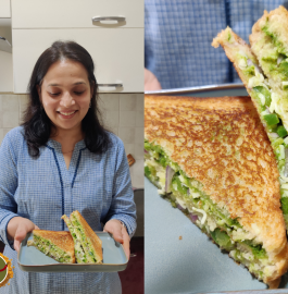 Three Layered Sandwich | Veg Cheese Sandwich Recipe