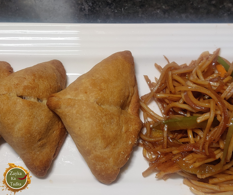 Veg Noodles Samosa | Chinese Samosa in Airfryer Recipe