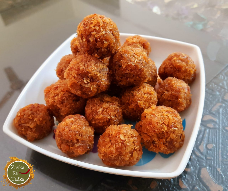 Coconut Jaggery Laddu - Zayka Ka Tadka