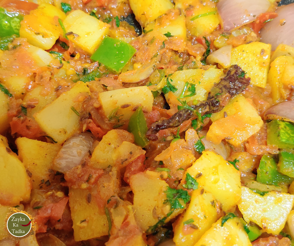 Potato Onion Capsicum Sabji Recipe