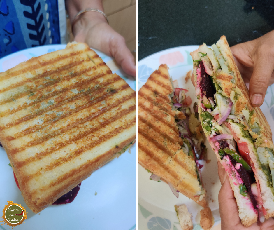 Three Layered Mumbai Special Veg Sandwich Recipe