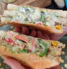 Paneer Veg Mayonnaise Sandwich Recipe