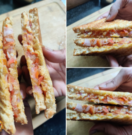 Tomato Onion Grilled Sandwich Recipe