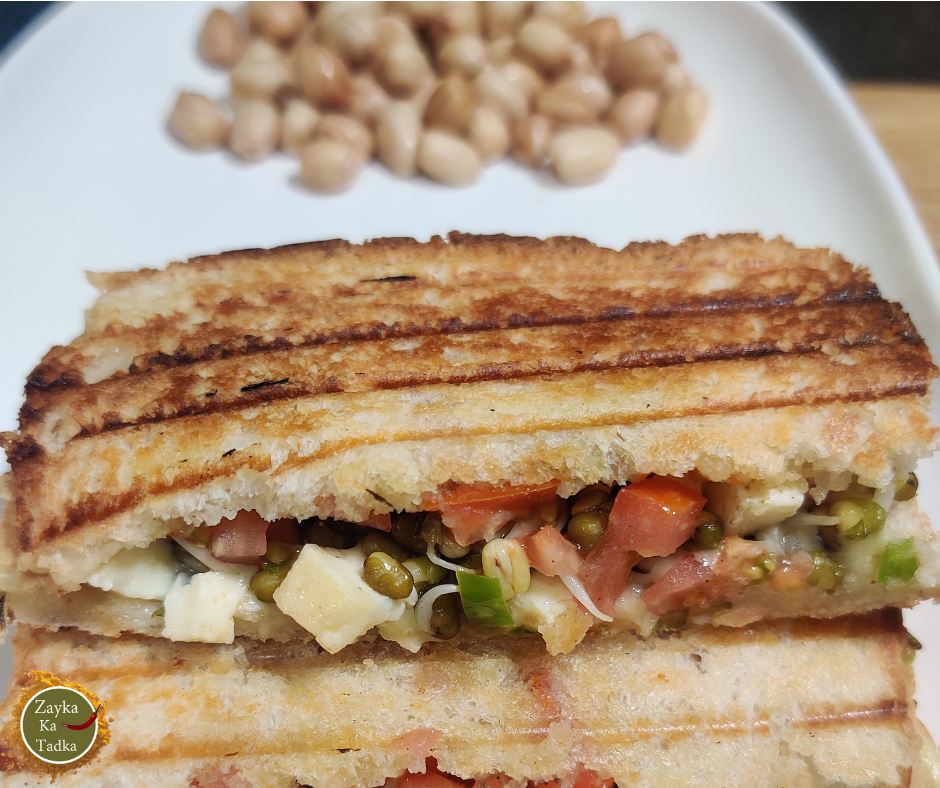 Paneer Sprouts Sandwich Recipe