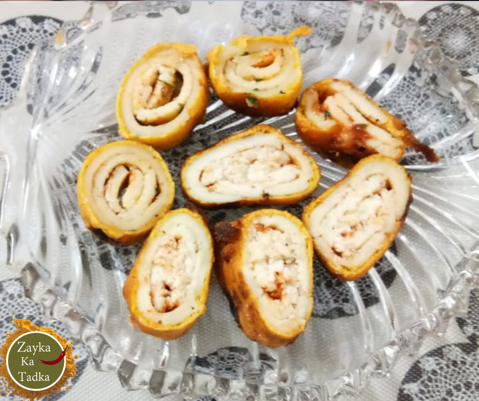 Paneer Pinwheel Pakoda Recipe