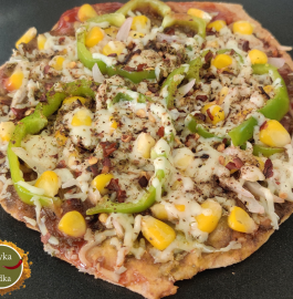 Leftover Roti Pizza | Thin Crust Veggie Pizza Recipe
