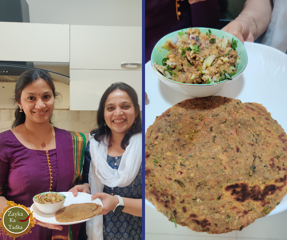 Gajar Paratha With Baingan Chutney Recipe