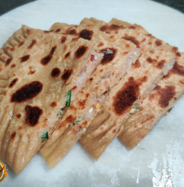 Chilli Onion Garlic Paratha Recipe