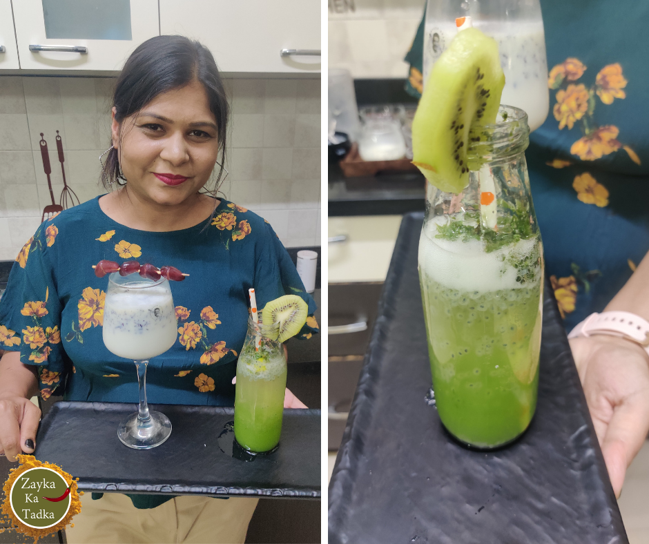 Green Goddess Mocktail And Banana Grapes Smoothie Recipe