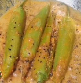 Besan Bharwa Mirchi | Stuffed Green Chilli Recipe