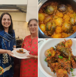 Bharwa Baingan Aloo | Gujarati Bharela Ringan Bateka Nu Saak Recipe