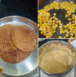 Tomato Dosa With Butter Corn & Chutney Recipe