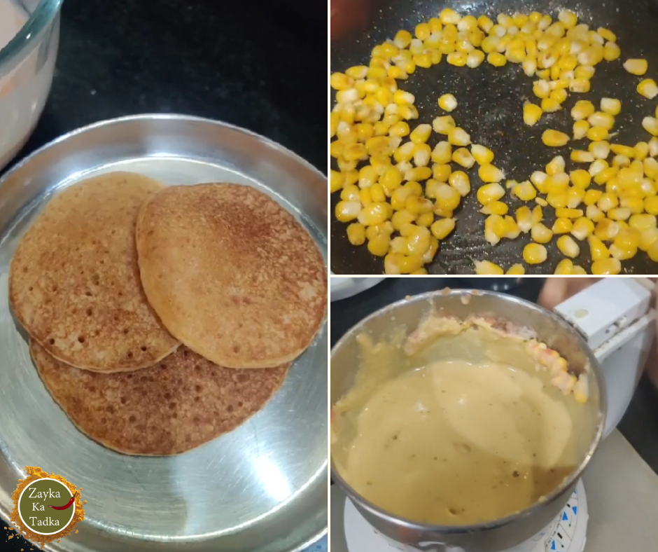 Tomato Dosa With Butter Corn & Chutney Recipe