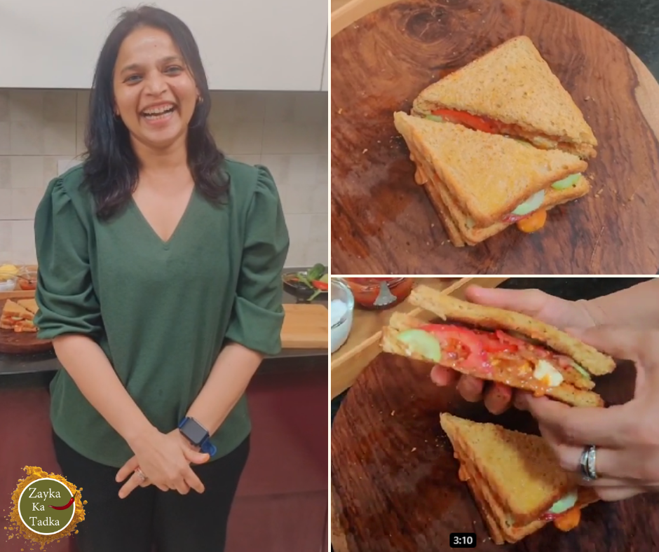 Triple-Layered Paneer Sandwich In 5 Minutes Recipe