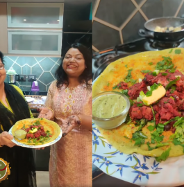 Lahsuni Palak Dosa With Beetroot Aloo Masala Recipe