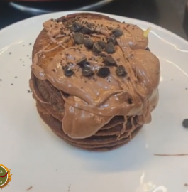 Eggless Chocolate Pancakes | Whole Wheat Pancakes Recipe