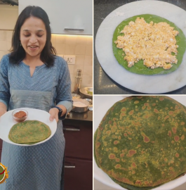 Palak Paneer Stuffed Paratha Recipe