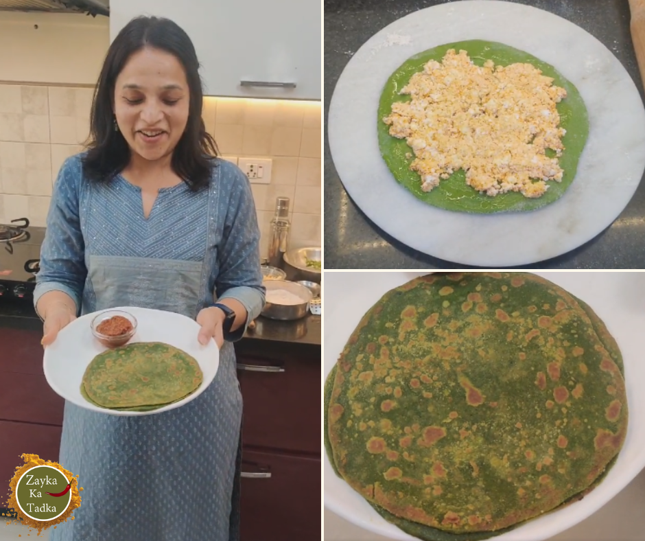 Palak Paneer Stuffed Paratha Recipe