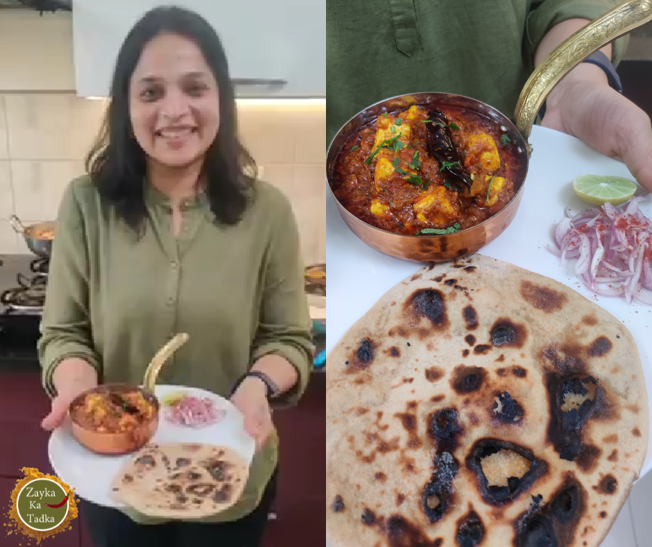 Dhaba Style Paneer Masala With Tandoori Roti Recipe