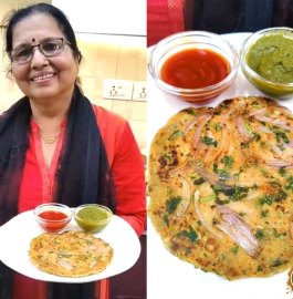 Masala Pyaz Lachha Paratha | Onion Lachha Paratha Recipe
