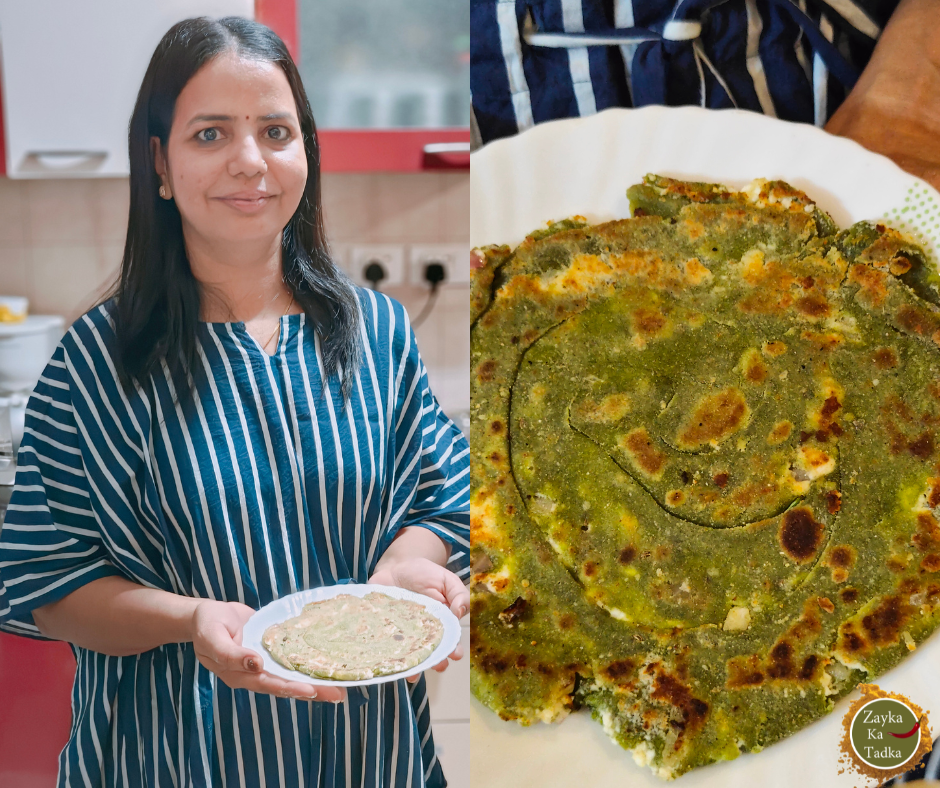 Palak Paneer Lachha Paratha Recipe