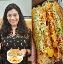 Layered Hung Curd Sandwich Recipe