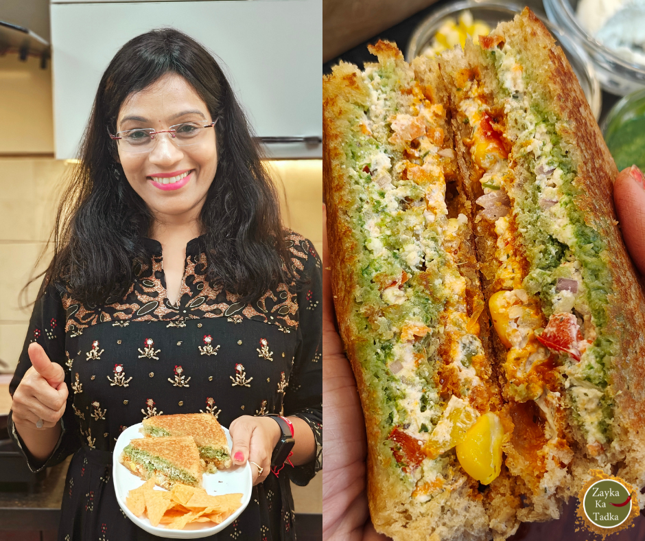 Layered Hung Curd Sandwich Recipe